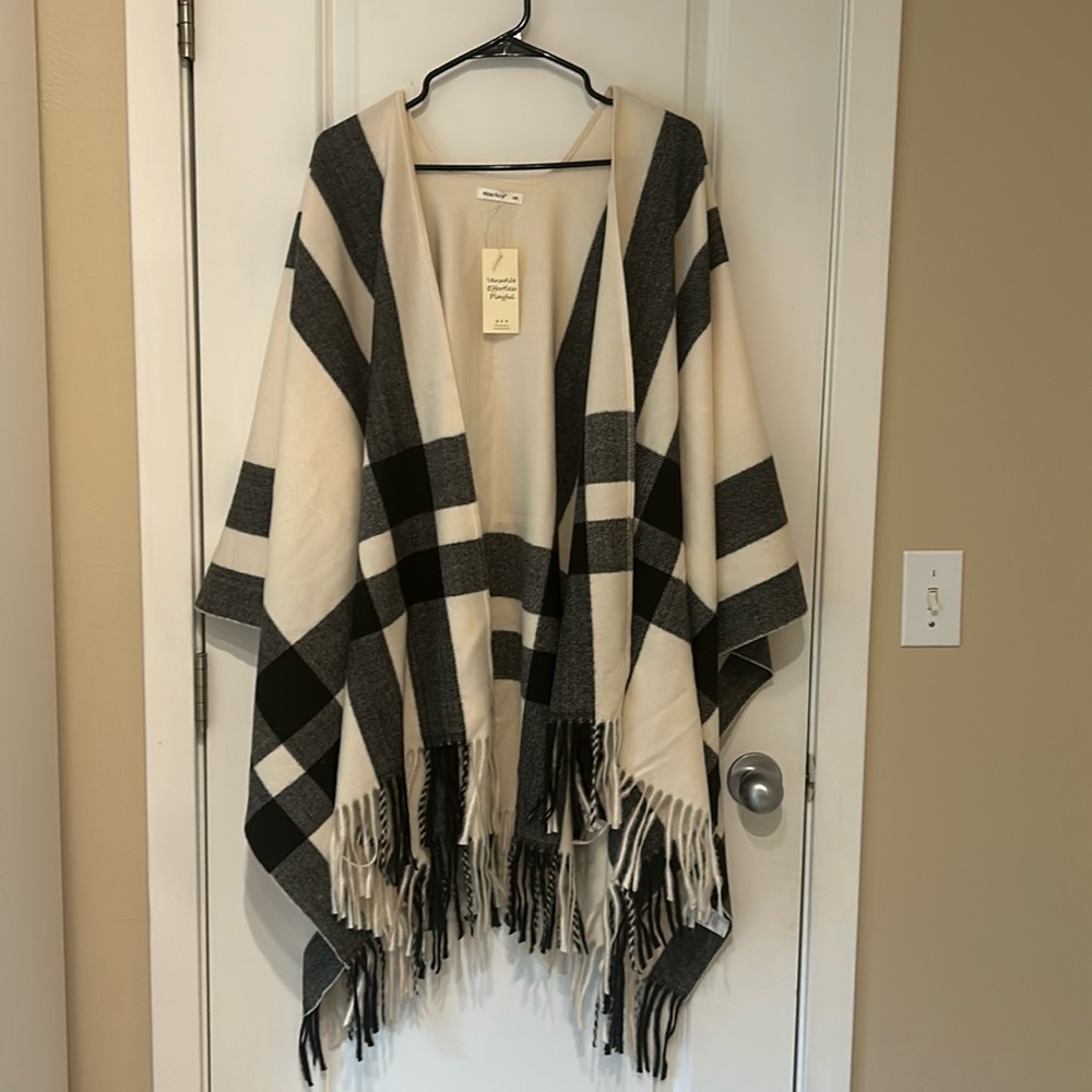 Brand New Shawl Wrap Open Front Poncho Cape for Fall Winter